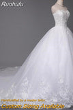 Runhufu High Quality See Through Wedding Dresses Ball Gowns Lace Up Bride Dres Vestidos De Novia Plus Size Customized Dress