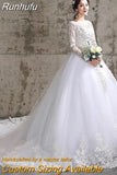 Runhufu Dress 2023 New Birde Long Sleeve Ball Gown Luxury Lace Wedding Dresses Vestido De Noiva Robe De Mariee Plus Size